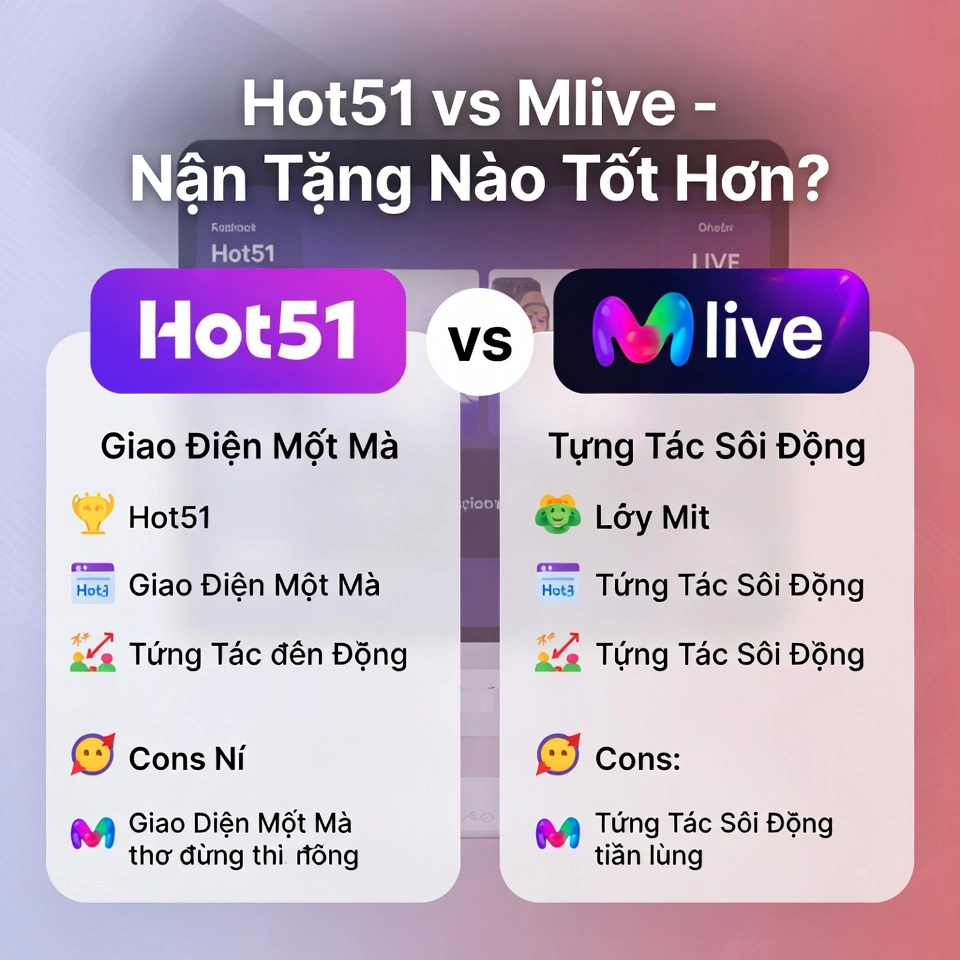 Hot51 vs Mlive So Sánh Chi Tiết Ưu Nhược Điểm